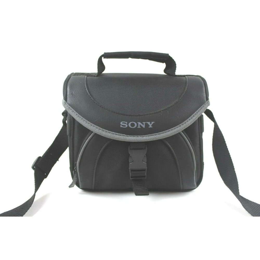 Sony Camera Camcorder Case Soft Multi Pocket Zip/Clasp Adjustable Shoulder Strap - Picture 2 of 6